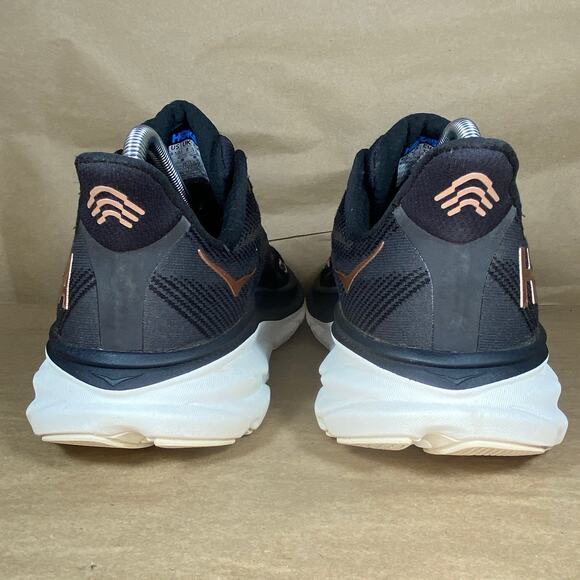 Hoka One One Clifton 9 Women Sz 9.5B Black Rose Gold Running Sneaks 1127896 BRGL - Picture 5 of 11